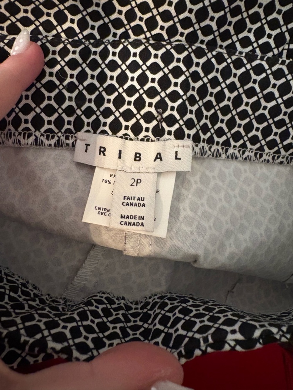 Tribal Black and White Lattice Print Pants
